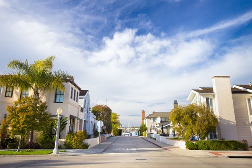 Residential street near the coast